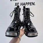 New Men's Chunky Heel Platform Round Head Lace-up Martin Boots offer comfort and style. Perfect for a modern look and al — photo 18