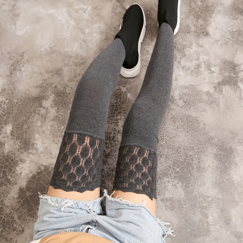 Herbst- und Winter-verdickte Overknee-Socken Damen mit Spitze Warme, lange Strümpfe für kalte Tage, stilvoll und bequem. — foto 3