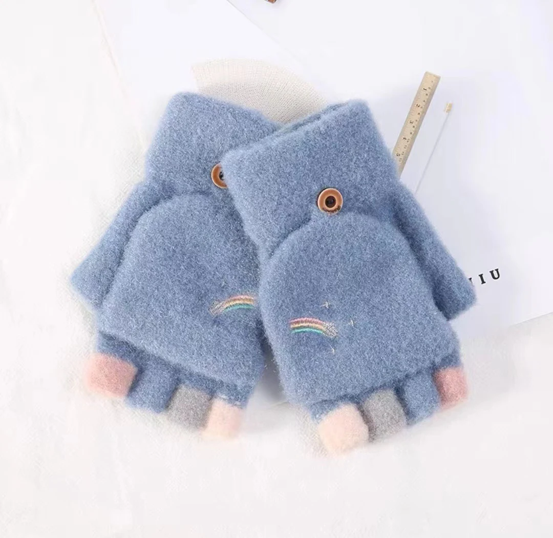 Title 4, Knitted Plus Fluff Flip Gloves