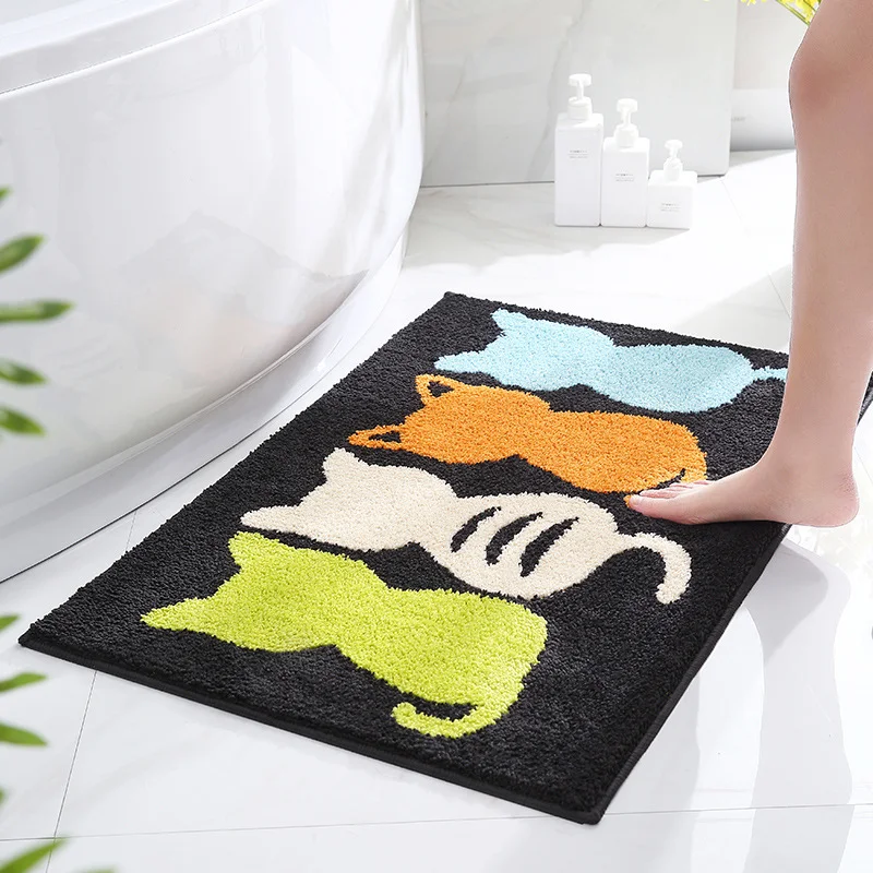 Karikatürlü banyo halısı emici kaydırmaz, güvenli ve konforlu bir banyo için tasarlanmıştır, kaymaları önler ve zemini kuru tutar, yumuşak dokulu. — Fotoğraf 5