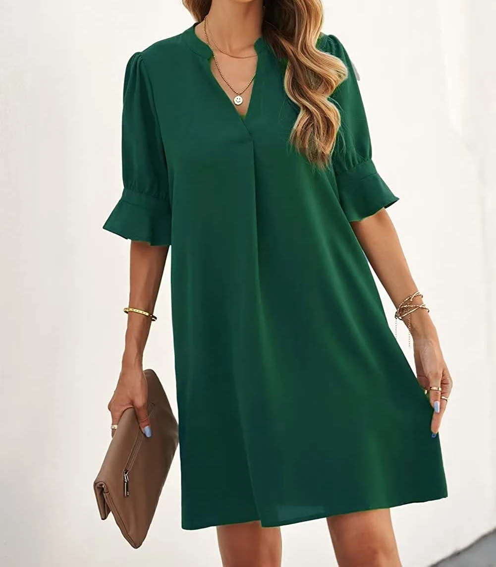 Title 19, Dames zomer chiffon shirt met korte mouwen, cas...