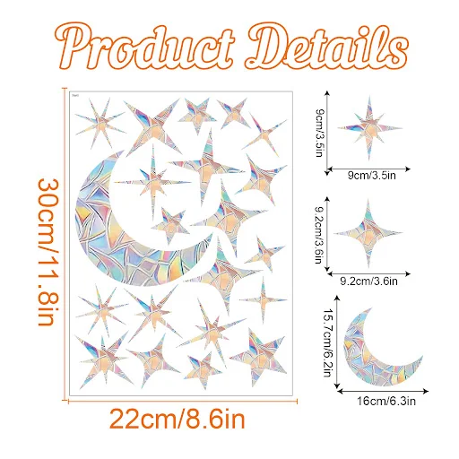 Title 13, Adesivos coloridos decorativos de janela PVC co...