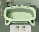 Banheira dobrável para bebês Produtos para recém-nascidos Design compacto e armazenamento fácil Perfeita para espaços pequenos Fácil de usar e limpar Banheira segura e prática — foto 9