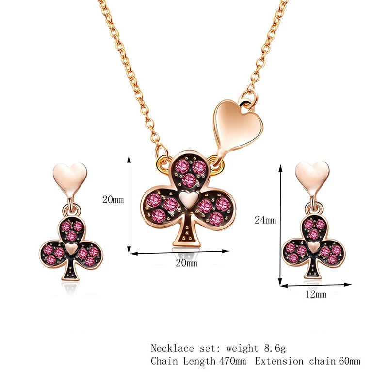Conjunto de Colar e Brincos com Zircônia Flor de Ameixa, Joia para Personalidade Feminina, Conjunto de Duas Peças — foto 5