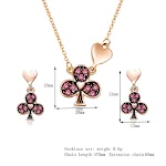 Conjunto de Colar e Brincos com Zircônia Flor de Ameixa, Joia para Personalidade Feminina, Conjunto de Duas Peças — foto 5
