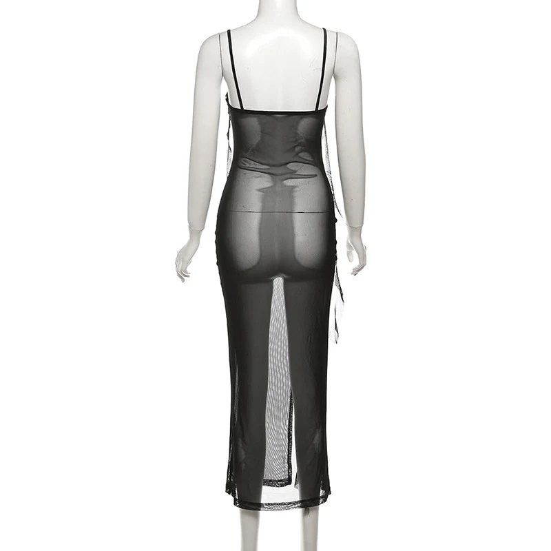 Title 3, Split Irregular Spaghetti-strap Dress