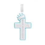 Colar com pingente de cruz de coroa luminosa personalizado, cobre e zircônia incrustada, acessório elegante e brilhante. — foto 6
