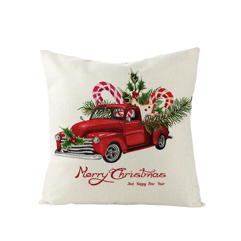Fronha de Natal de linho com desenho de Papai Noel de desenho animado. Decore sua casa com alegria e desfrute de um toque macio e festivo. — foto 35