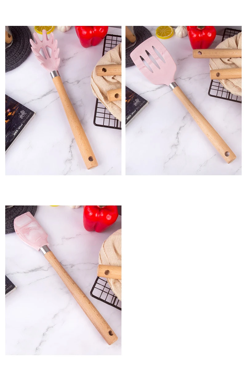 Title 6, Silicone Kitchenware Set with Hanging Hole Desi...