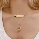 Colar de serpente de ouro para homens e mulheres Joia elegante e atemporal Presente ideal Design sofisticado e moderno Adicione um toque de luxo ao seu visual — foto 7