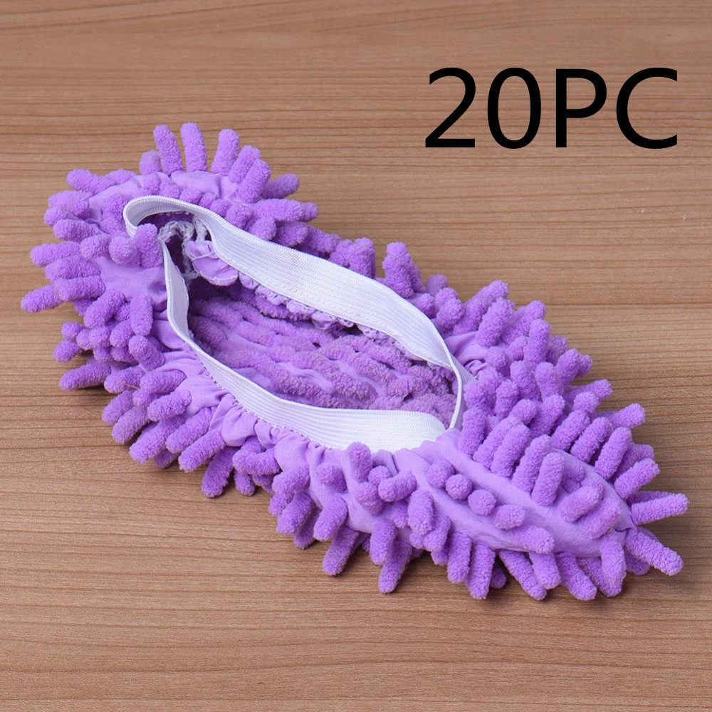 2pcs Set Multifunctional Chenille Micro Fiber Slipper Shoe Covers Lazy Drag Shoe Mop Caps Household Cleaning — photo 23