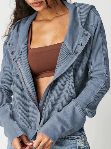 Title 5, Womens Fashion Casual Patchwork Zipper Hooded ...
