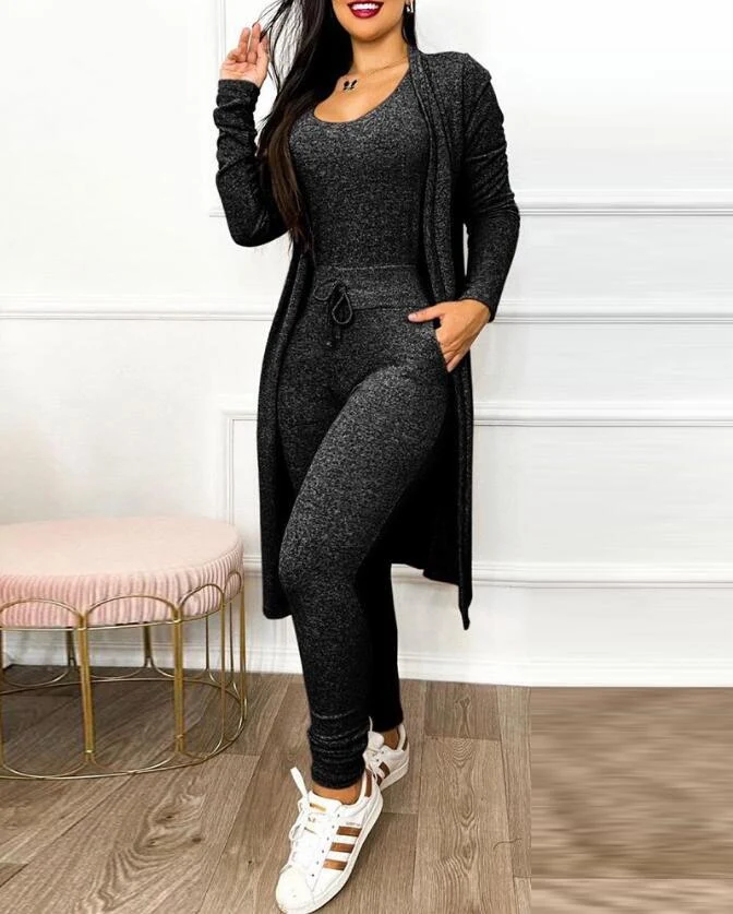 Title 2, Womens Casual Suit High Waist Slip-on Casual P...