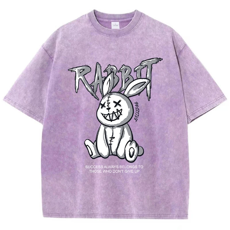Title 8, Schattig T-shirt met konijnenprint Ademend T-sh...