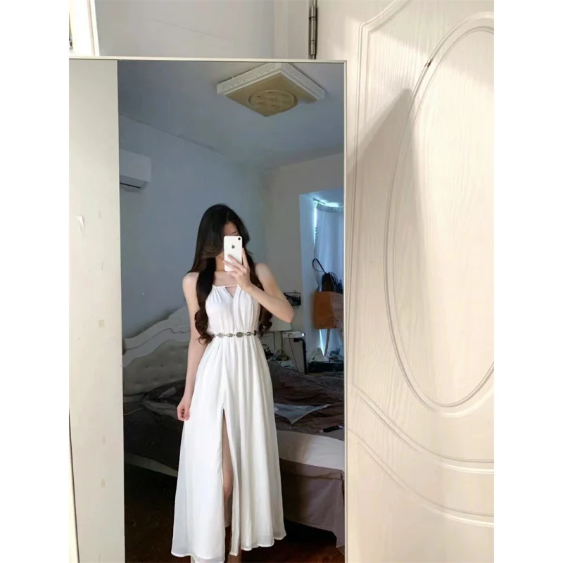 Sleeveless Halter Dress Seaside Vacation Style Skirt Waist-tight — photo 3