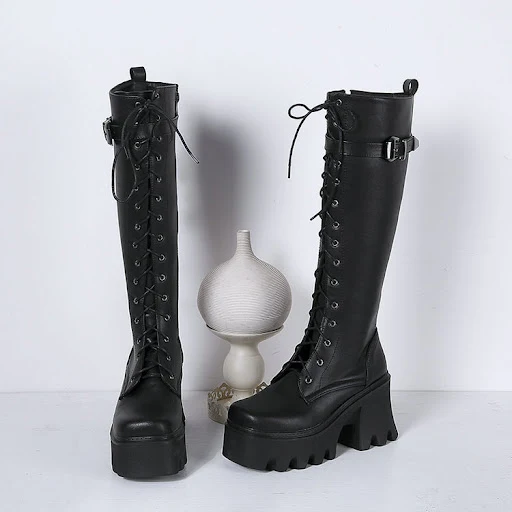 Title 5, Womens Long British Style New High Boots Thick...