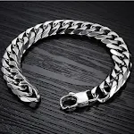 Colar masculino de aço inoxidável com fivela dupla, superfície polida, aço titânio, durável e elegante para uso diário. — foto 1