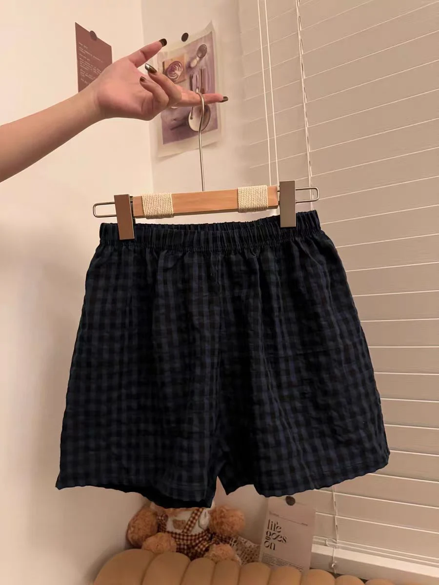 Ladies' New Korean Plaid Breathable Shorts perfect for summer. Comfortable, stylish, and breathable shorts for everyday — photo 3