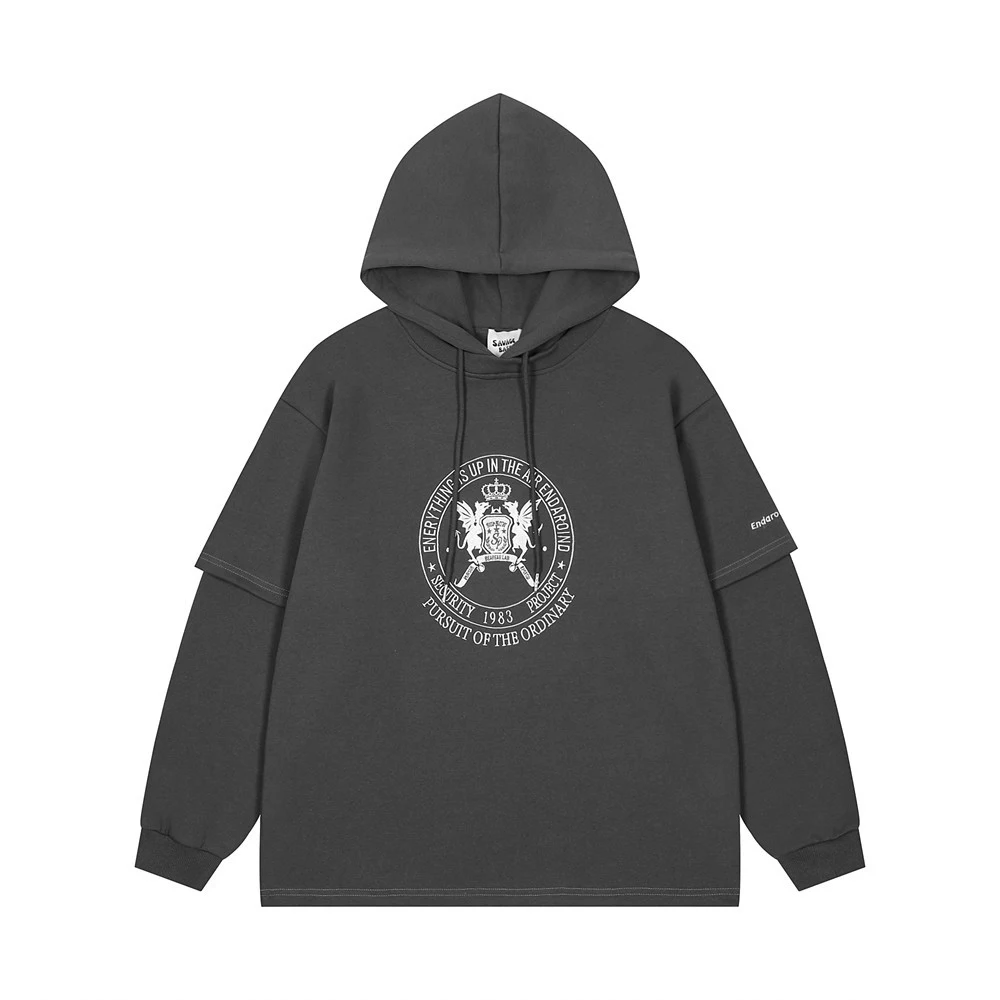 Moletom com capuz Fashion Letters solto para homens, perfeito para um visual moderno e confortável. Desfrute do conforto no seu dia a dia. — foto 12