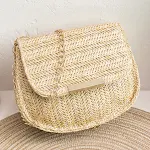 Bolsa de palha feminina com alça de ombro e tassel. Ideal para praia e verão, um acessório de moda elegante e versátil para qualquer ocasião. — foto 5