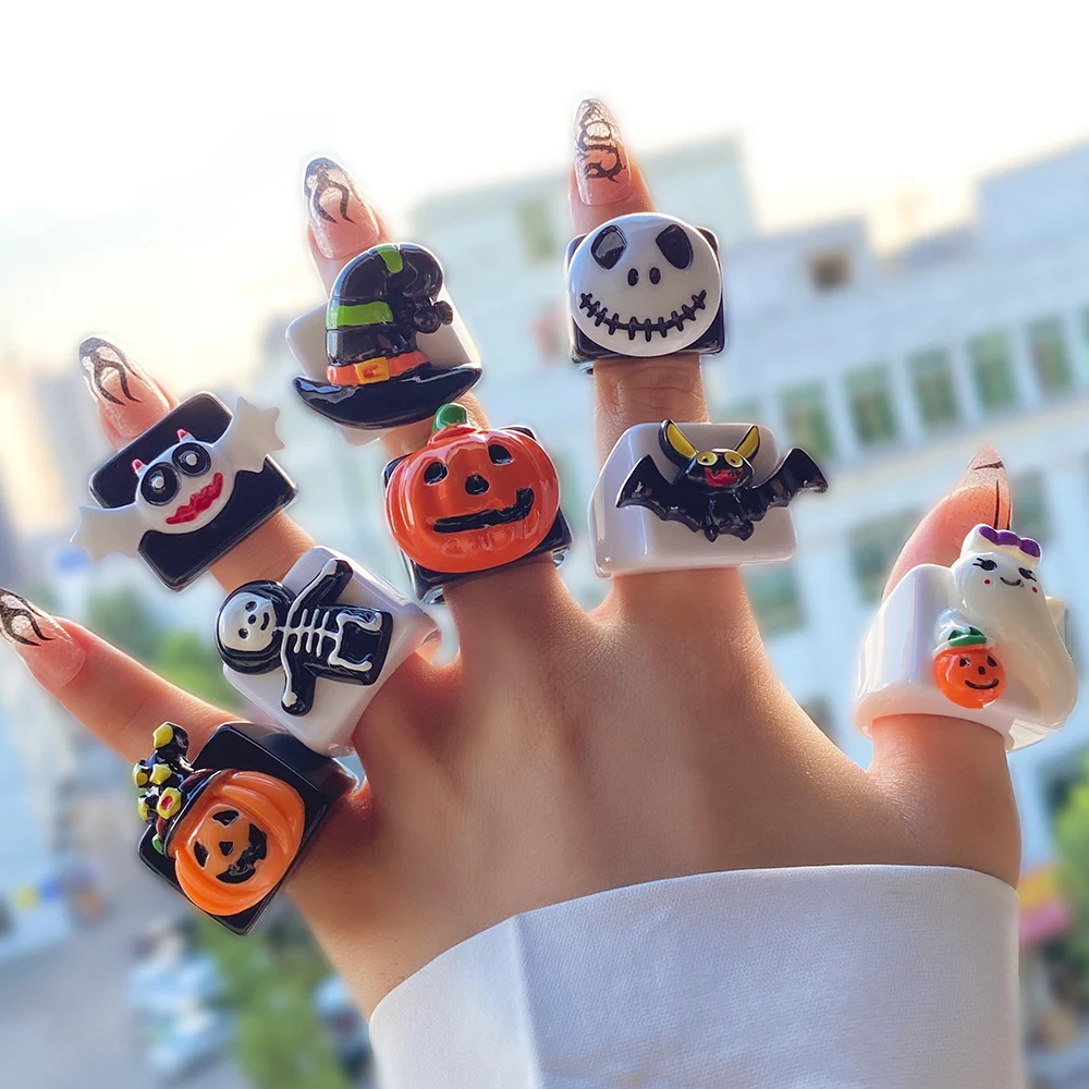 Title 6, Anel de nó de Halloween abóbora morcego fantasm...