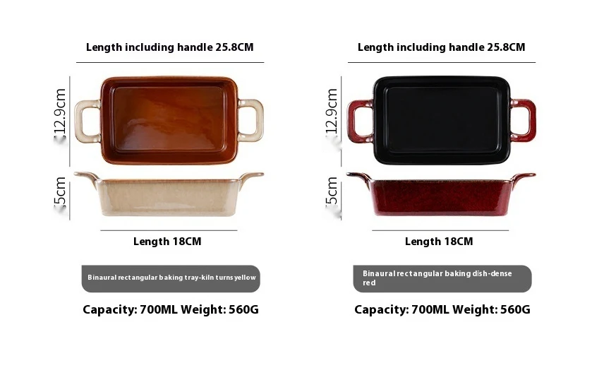 Title 1, Rectangular Ceramic Tray with Handles for Micro...