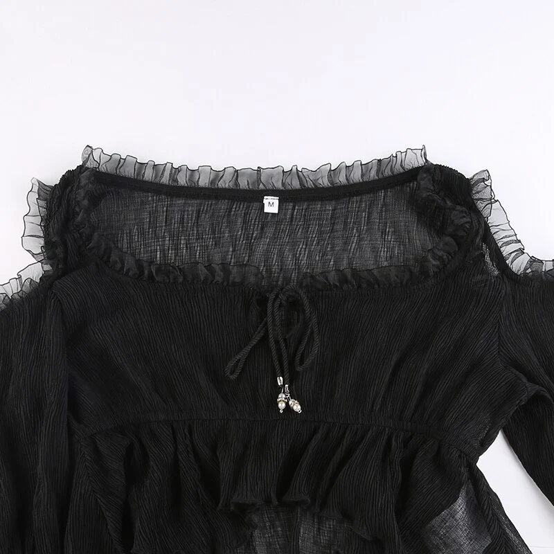 Title 15, Womens Irregular Lace Short Off Shoulder Flare...