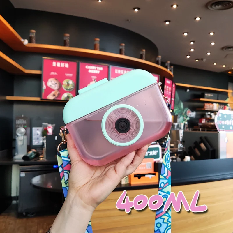 Stereo Camera Plastic Cup Portable Strap Handy Straw Cup Boxed. Enjoy your drinks on the go with this convenient and eas — photo 4