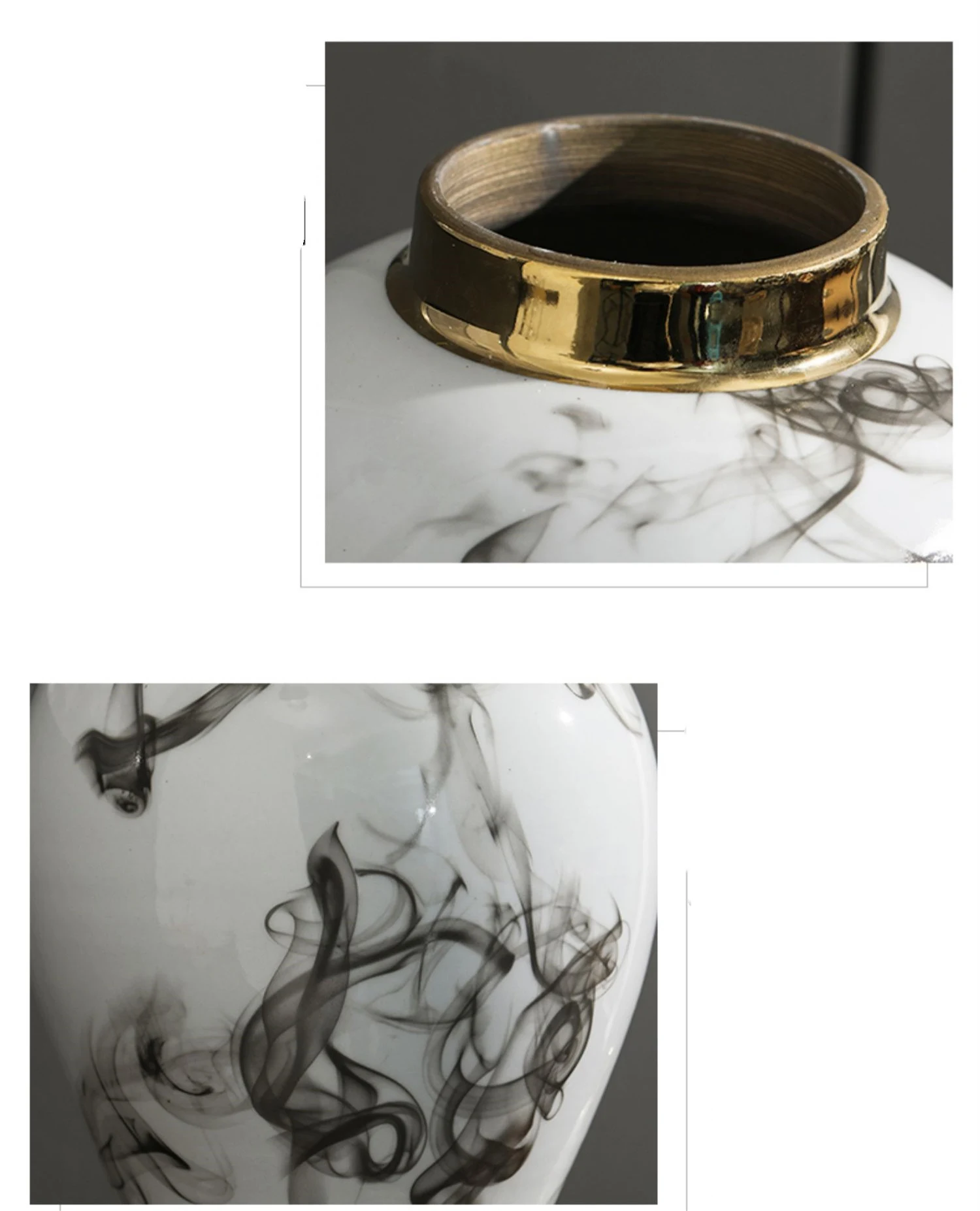 Title 2, Ink Painting General Ceramic Pot Living Room De...