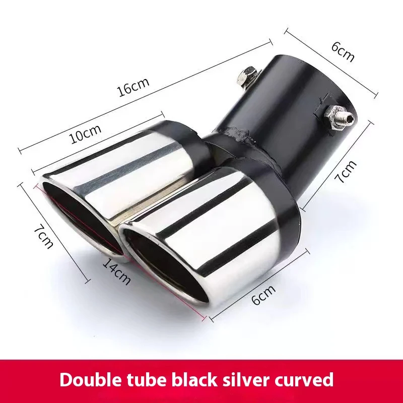 Universal stainless steel exhaust pipe modified muffler tail hood decoration. Enhance your car's look and potentially im — photo 2