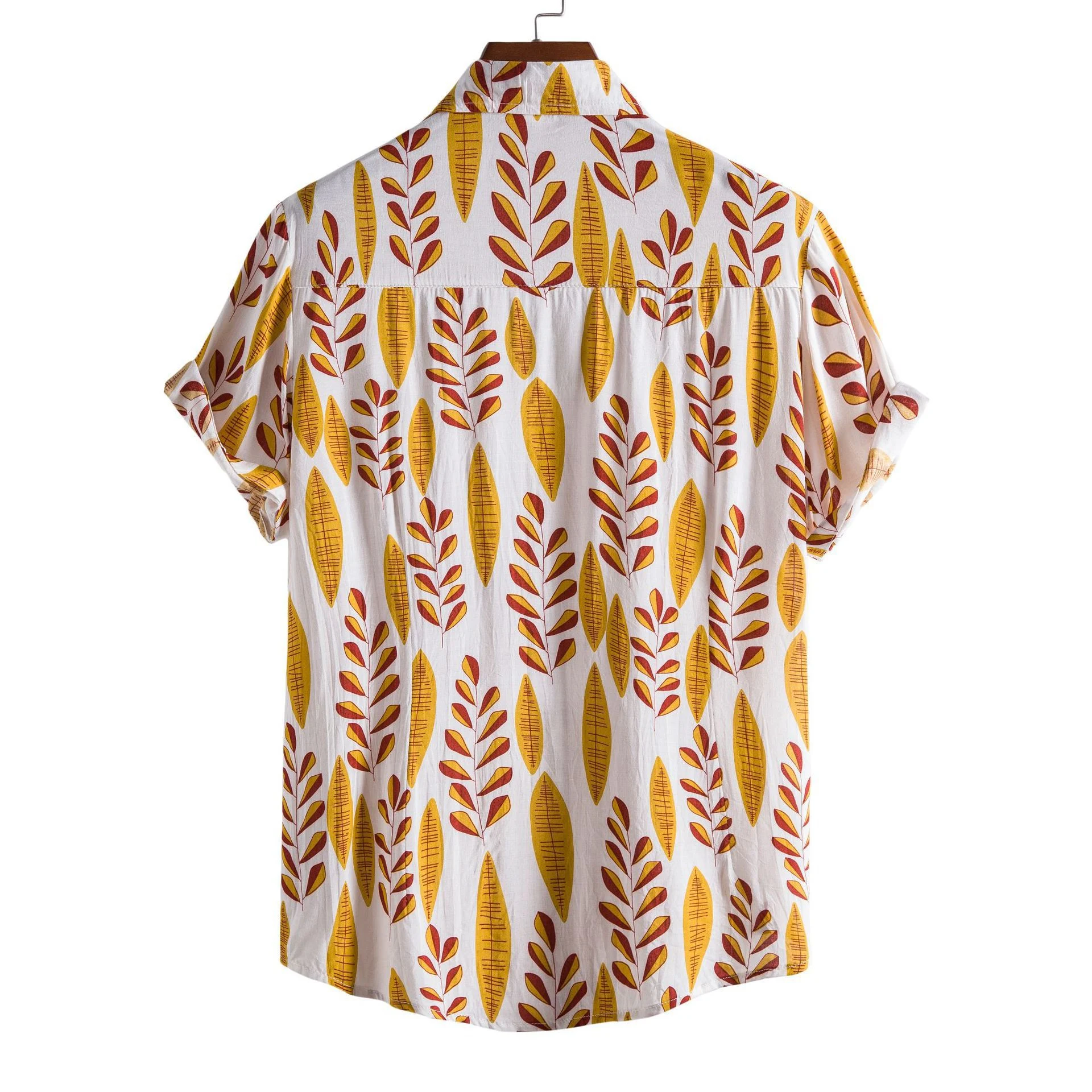 Title 3, Camisa de moda com estampa criativa e gola lape...