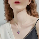 Colar com urna de cinzas de flor de rosa em prata esterlina para mulheres, joia de memorial. Lembre-se com carinho. — foto 7