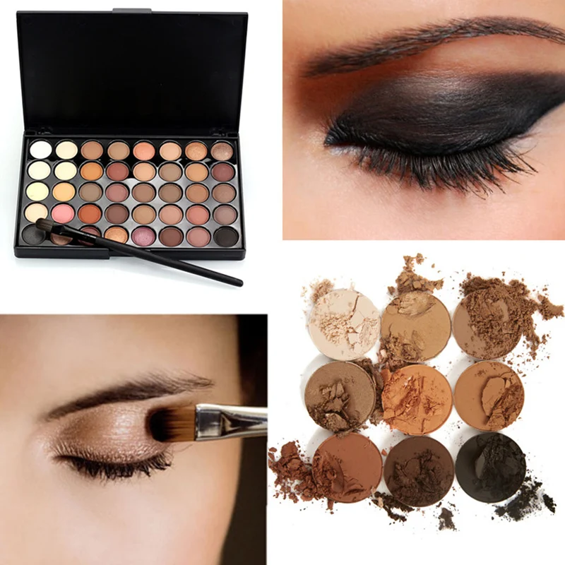 Paleta de sombras Matte com glitter e pincéis, tons terrosos. Crie looks incríveis! Cores duradouras e pigmentadas. Perfeita para maquiagem dos olhos. — foto 7