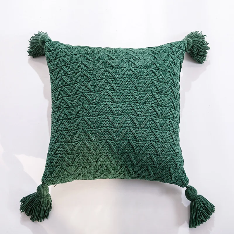 Solid color knitted pillowcase for a restful sleep. Soft and breathable, ideal for comfort and adding a touch of style t — photo 9