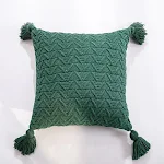 Solid color knitted pillowcase for a restful sleep. Soft and breathable, ideal for comfort and adding a touch of style t — photo 9