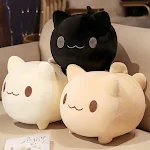 Pelúcia Gato Cauda de Peixe Desenho Animado Boneca Acompanhante Presente Aniversário Menina Cama Sofá Boneca — foto 2