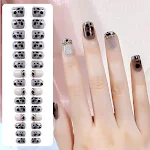 Adesivos de unhas postiças para arte nas mãos. Aplicação fácil, designs elegantes e longa duração. Manicures profissionais instantâneas. — foto 9