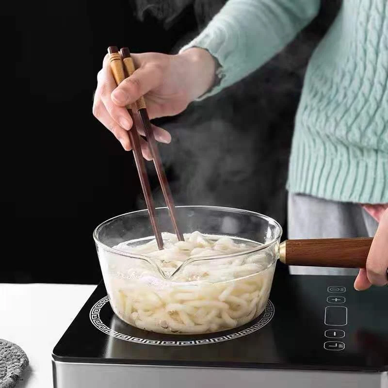 Title 5, Side Handle Transparent Household Glass Pot for...