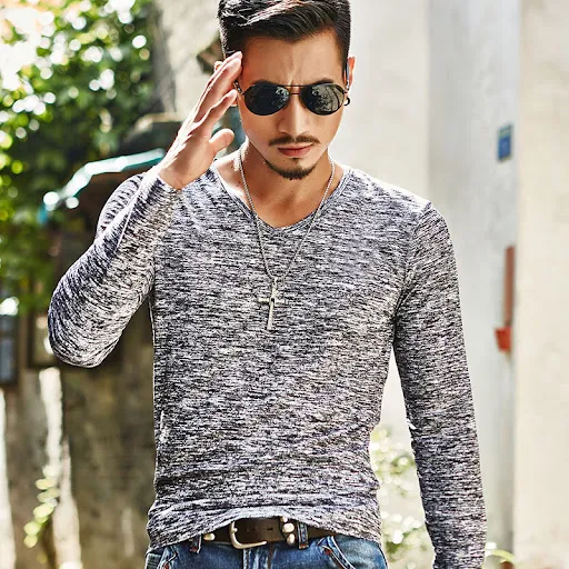 Title 1, Camiseta manga longa masculina, moda primavera ...