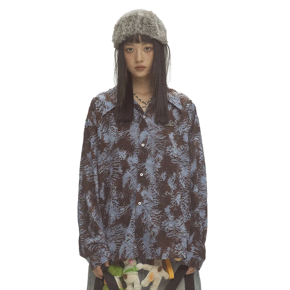 Title 4, Mens Ink Tie-dye Long Sleeve Loose Shirt. Expe...