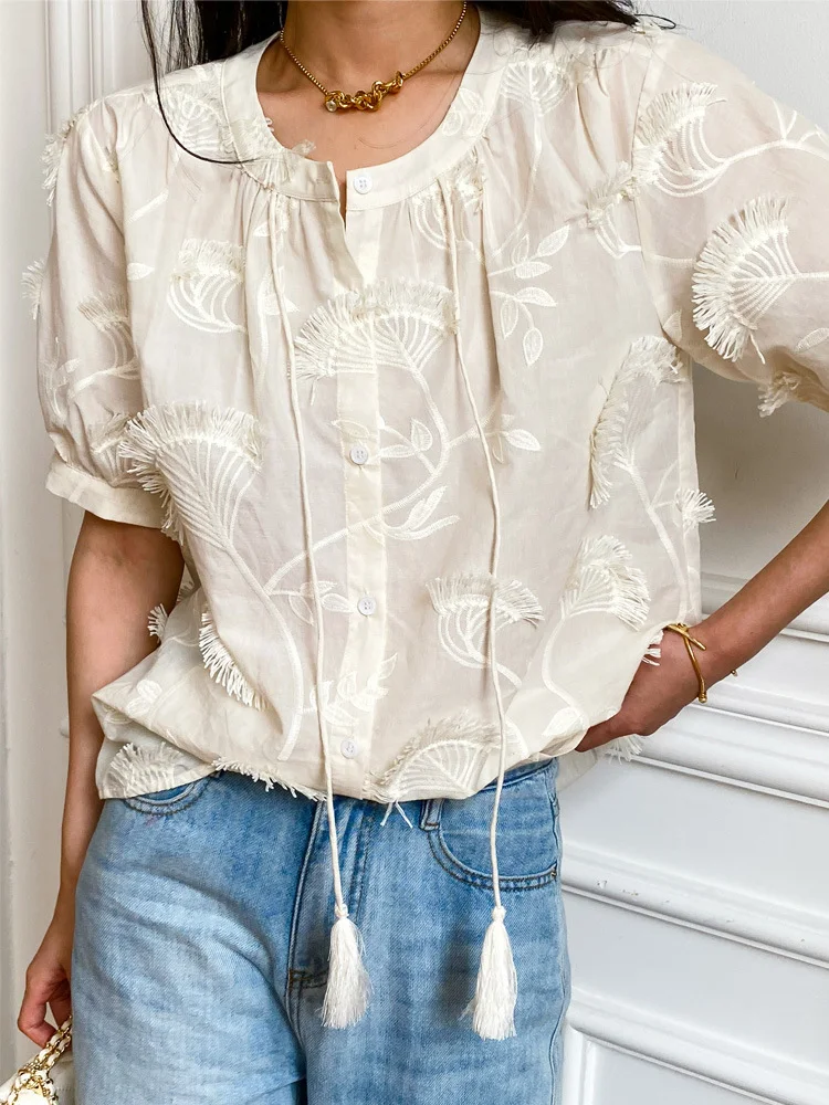 Title 4, Camicia da donna a maniche corte con design fra...