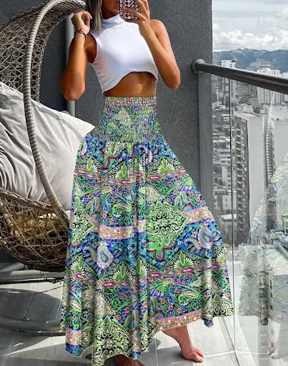 Title 5, Summer Womens Casual Loose Vacation Skirt