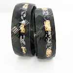 Anel masculino de aço damasco de 8mm. Sofisticação e força. Para homens de estilo. Design único e resistente. Perfeito para presentear. Qualidade superior. — foto 8