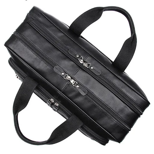 Title 5, Large Leather Business Mens Handbag Spacious a...