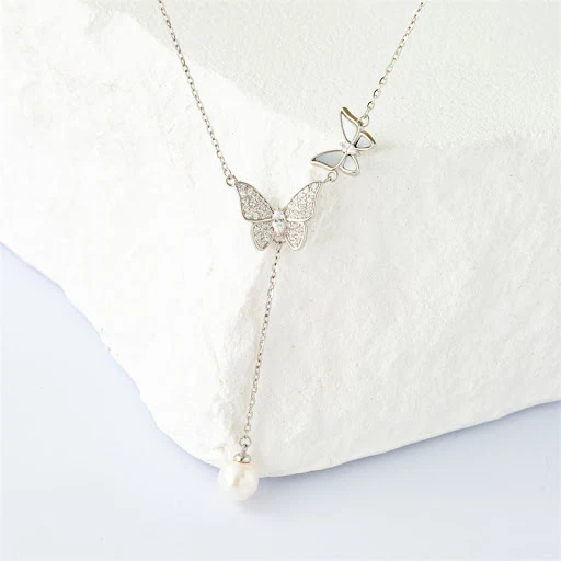 Title 7, S925 Sterling Zilveren Strikketting voor Dames....