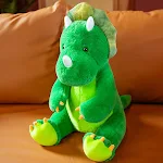 Boneco de pelúcia dinossauro verde pequeno. Brinquedo macio e fofinho, ideal para abraçar e brincar. Perfeito para presentear. — foto 5
