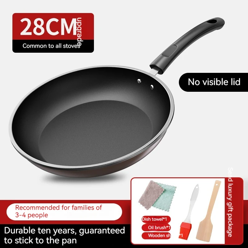 Flat non-stick frying pan for household use, ideal for pancakes, steaks, and omelets. Convenient auxiliary tool, easy to — photo 24