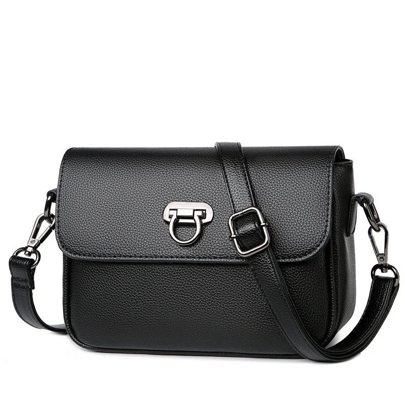 Title 12, Bolsa pequena quadrada de ombro em couro para m...
