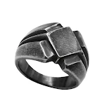 Anel Punk de Liga Preta para Homens. Adicione atitude ao seu visual com este anel estiloso e moderno, perfeito para um toque ousado e marcante. — foto 9