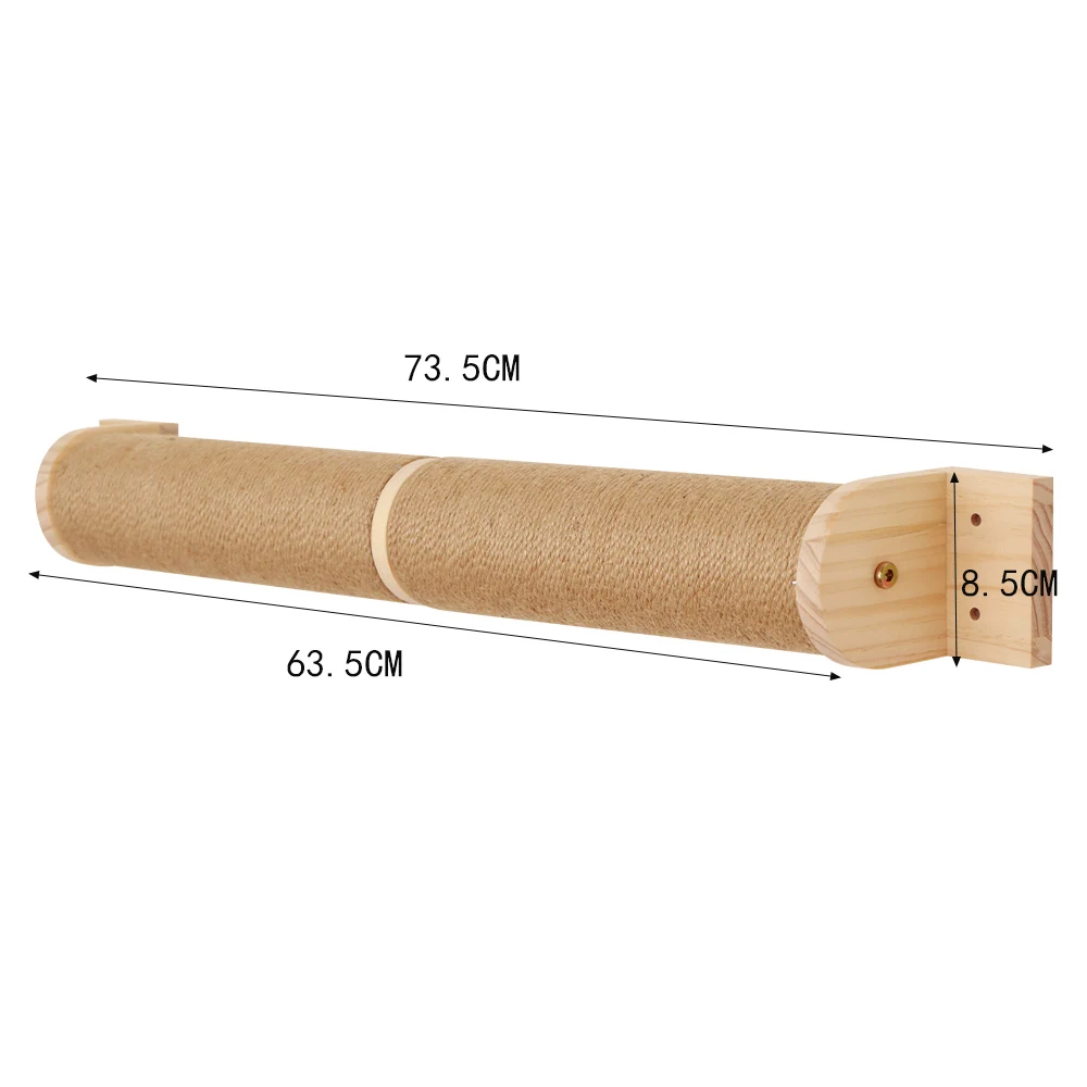 Title 8, Wooden Wall Cat Climbing Cat Sisal Scratching P...